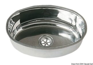 Lavello inox ovale 240 x 375 mm - 50.186.84 Osculati