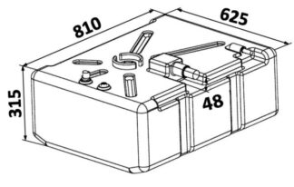 Serbatoio carburante Polietilene 135 l - 52.036.01 Osculati