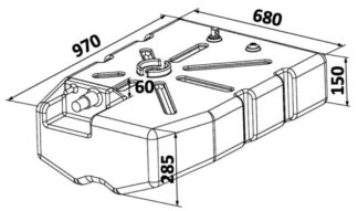 Serbatoio carburante Polietilene 114 l - 52.036.10 Osculati