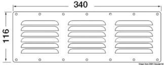 Griglia areazione 116 x 340 mm + antizanzare - 53.021.13 Osculati