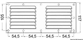 Griglia areazione 128 x 232 mm + antizanzare - 53.021.09 Osculati