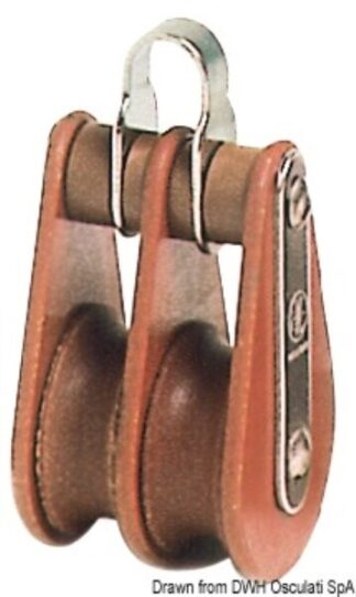 Bozzello Hye tufnol 2 pulegge TB 16x60 - 55.006.04 Osculati
