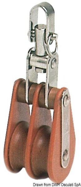 Bozzello Hye tufnol 2 pulegge TW 16x60 - 55.007.04 Osculati