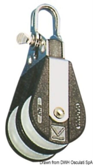 Bozzello 2 pulegge attacco fisso C - 55.072.12 Osculati