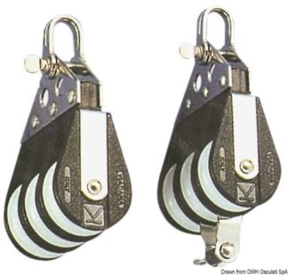Bozzello 3 pulegge arricavo C - 55.085.12 Osculati