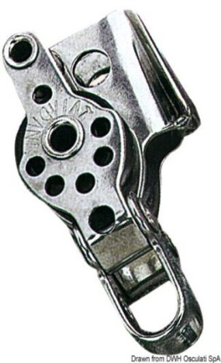 Bozzello inox 2 pulegge arricavo strozzatore 17x5 - 55.090.10 Osculati