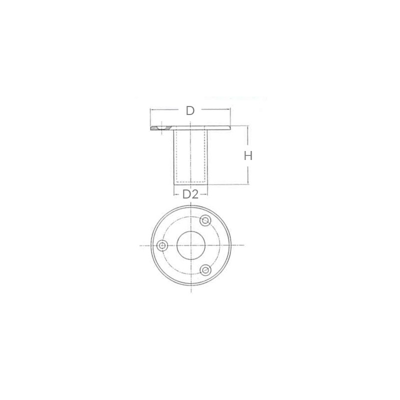 BOCCOLA INCASSO INOX 316 Ø MM.25 (acq.min. unità) - immagine 5
