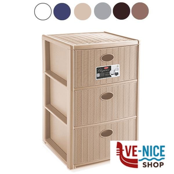 CASSETTIERA P.3 ELEGANCE MOKA 40x40 h 60 STEFANPL 30464 CASSETTIERE PORTAOGGETTI C - immagine 3