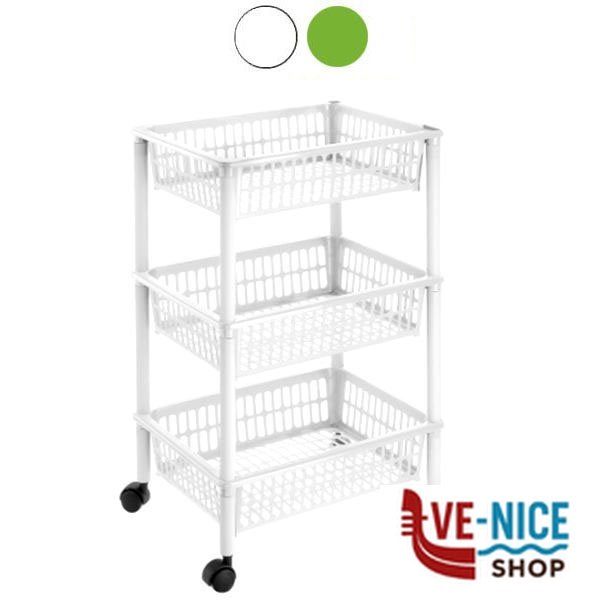 CARRELLO P.3 MITO LIME cm 40x29 h 62 TONTARELLI 8071265-81B CARRELLI DOMESTICI C - immagine 2