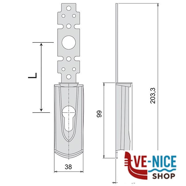 PLACCA ESTERNA MANIGLIONI CILINDRO 07176-62-0 CISA 07176.62.0 CISA ANTIPANICO S - immagine 3