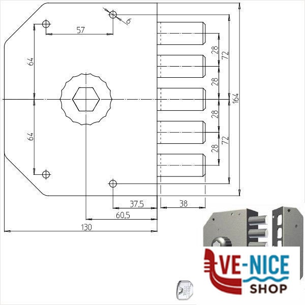 SERRATURA SIC.SEMPLICE SX POMPA 3000P CR 3000P-51NT200/29 CR SERR.LEGNO APPLICARE S - immagine 2