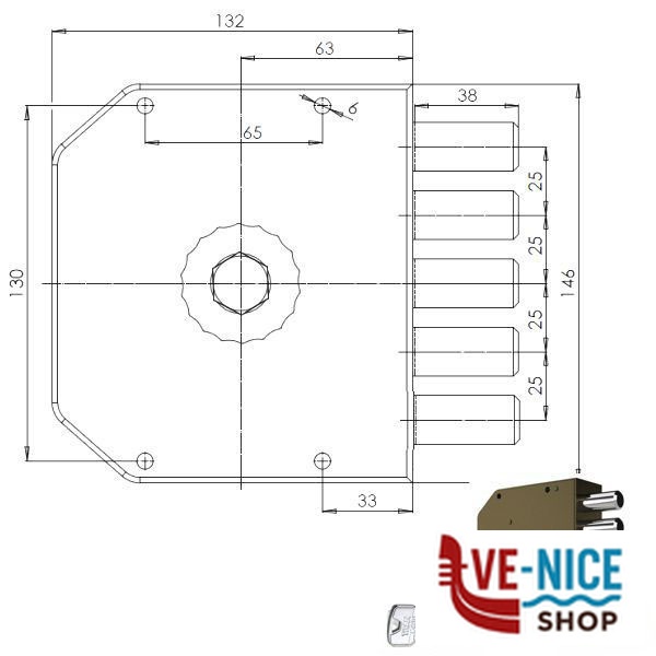SERRATURA SIC.SEMPLICE SX POMPA 3000 MC CR 3000P51MCT200/29 CR SERR.LEGNO APPLICARE S - immagine 3