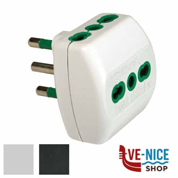 ADATTATORE TRIPLO 16A+T BIANCO 82180 FME 82180 SPINE E ADATTATORI ELETTRICI F - immagine 3
