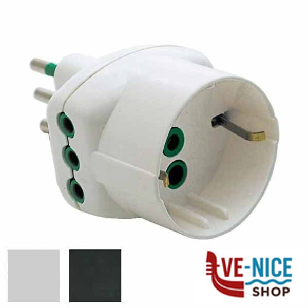 ADATTATORE TRIPLO 10A+T SK NERO 82211 FME 82211 SPINE E ADATTATORI ELETTRICI F - immagine 3