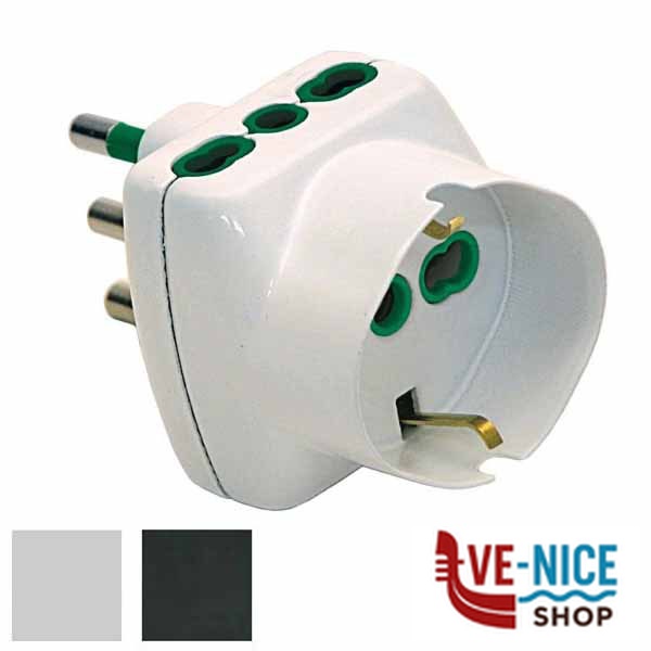 ADATTATORE TRIPLO 16A+T SK NERO 82241 FME 82241 SPINE E ADATTATORI ELETTRICI F - immagine 3