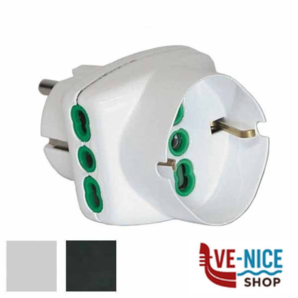 ADATTATORE TRIPLO SK 16A+T SK NERO 82231 FME 82231 SPINE E ADATTATORI ELETTRICI F - immagine 3
