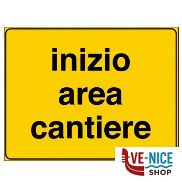 CARTELLO STRADALE INIZIO AREA CANTIERE 60x40 3G 2107 SEGNALETICA F - immagine 2