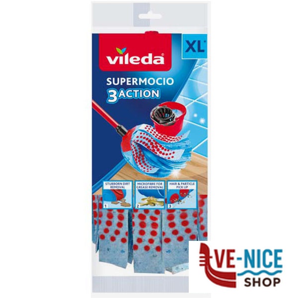 MOCIO RICAMBIO MICROFIBRA SUPER 3 ACTION VILEDA 167968 VILEDA C - immagine 2