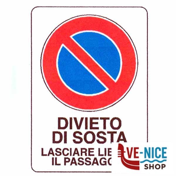 CARTELLO DIVIETO DI SOSTA 48x 68 PLASTICA 16303350POB0600X0400 SEGNALETICA F - immagine 2