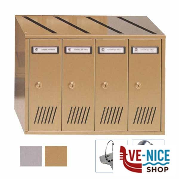 CASELLARIO VERT 4P ACC BRONZATO 31-704 SILMEC 31-704.17 CASSETTE LETTERE F - immagine 2