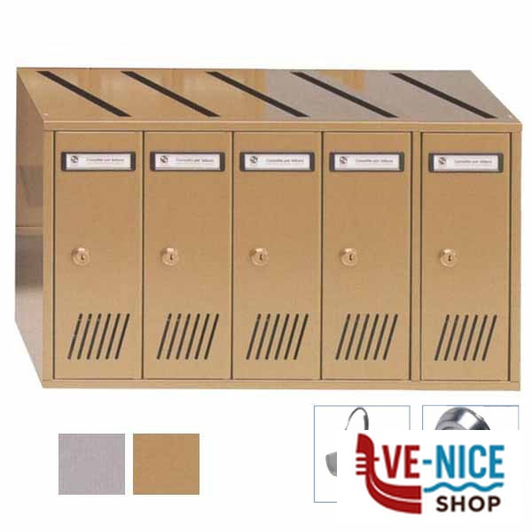 CASELLARIO VERT 5P ACC BRONZATO 31-705 SILMEC 31-705.17 CASSETTE LETTERE F - immagine 2