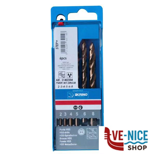 PUNTE HSS RETT.STEP Sr Pz 6 mm 2/ 8 01402 KRINO 01402204 PUNTE ELICOIDALI SERIE F - immagine 4