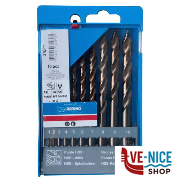 PUNTE HSS RETT.STEP Sr Pz 10 mm 1/10 01402 KRINO 01402201 PUNTE ELICOIDALI SERIE F - immagine 3
