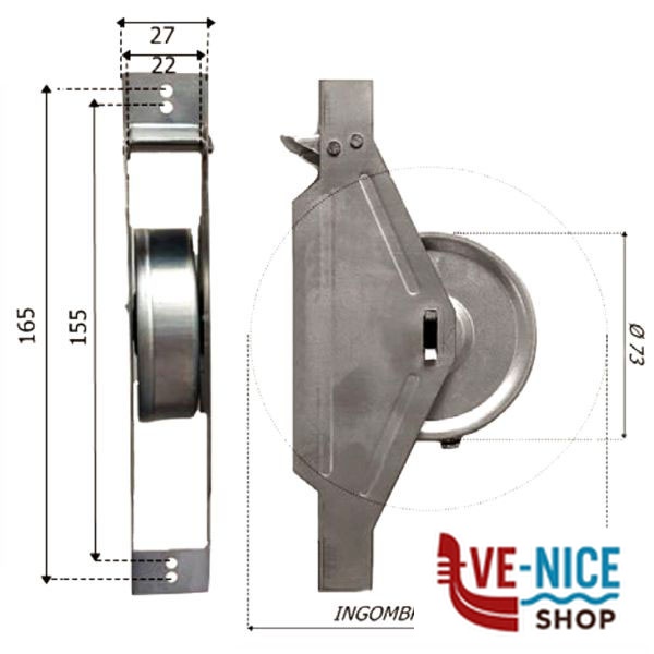 AVVOLGITORE INTERASSE 165 m 9,0 SEMINCASSO 1305/D.S ACCESSORI AVVOLGIBILI F - immagine 5