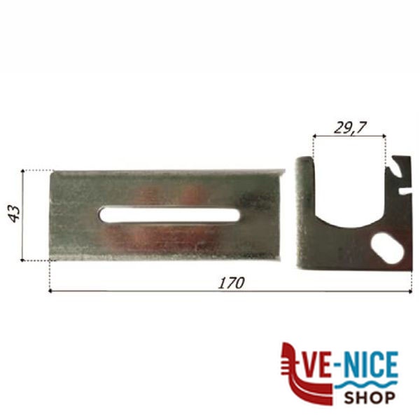 SUPPORTO A CASSONETTO STAFFA DX mm 170x43 1104/B.DX ACCESSORI AVVOLGIBILI F - immagine 3