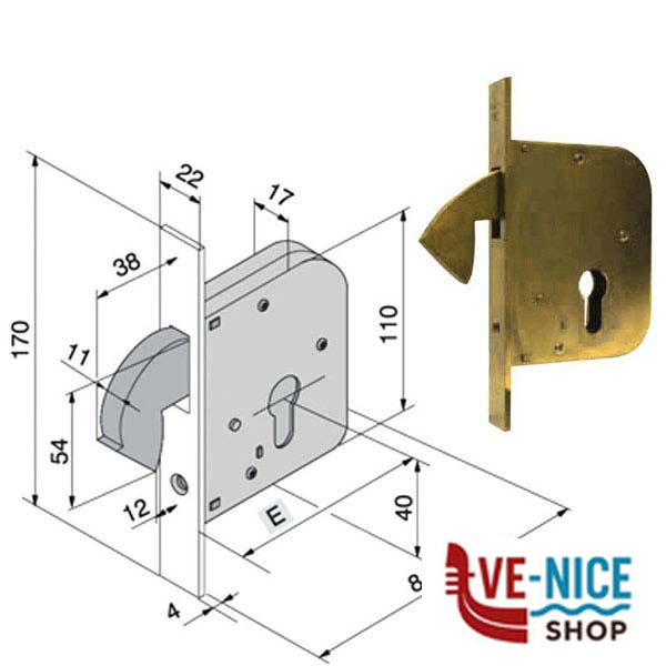 SERRATURA INF.FERRO 068.50.00.0 WELKA 06850000 WELKA SERR.ALL/FERRO INFIL. S - immagine 2