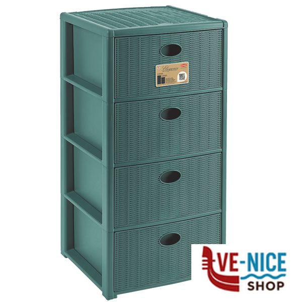 CASSETTIERA P.4 ELEGANCE GREEN 40x40 h 80 STEFANPL 30419 CASSETTIERE PORTAOGGETTI C - immagine 3