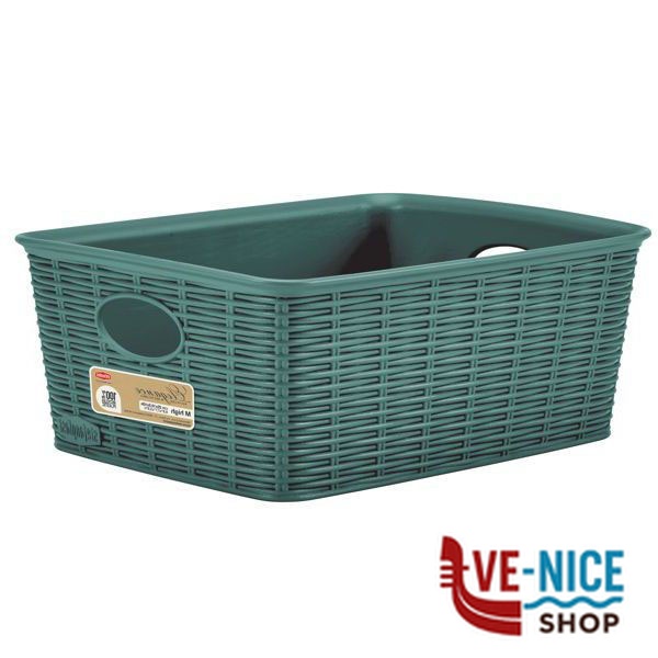 CESTINO ELEGANCE HIGH GREEN cm 25x20 h 10 STEFANPL 30989 CESTINI PORTAOGGETTI C - immagine 2