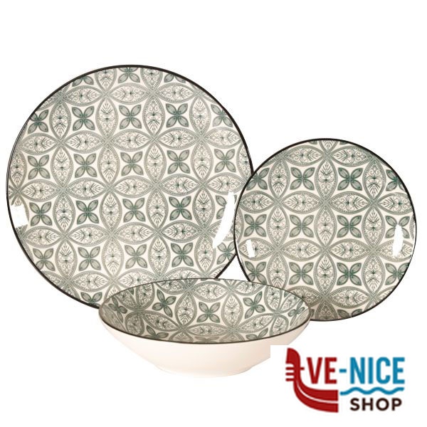 SERVIZIO PIATTI PORCELL.MAIOLICA Pz 18 XTRA 11691 WK8583 PIATTI PORCELLANA C - immagine 2
