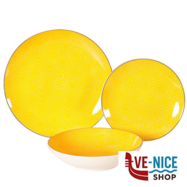 SERVIZIO PIATTI PORCELL.ESAGONO Pz 18 XTRA 11694 WK8575 PIATTI PORCELLANA C - immagine 3