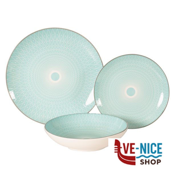 SERVIZIO PIATTI PORCELL.VETRO Pz 18 XTRA 11695 WK8579 PIATTI PORCELLANA C - immagine 2