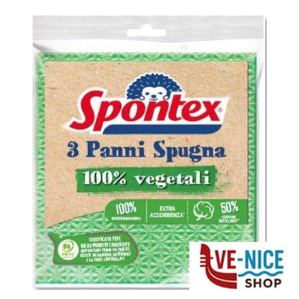 PANNO SPUGNA BIO ECO Pz 3 cm 18x19 SPONTEX 19280325 SPUGNE C - immagine 2