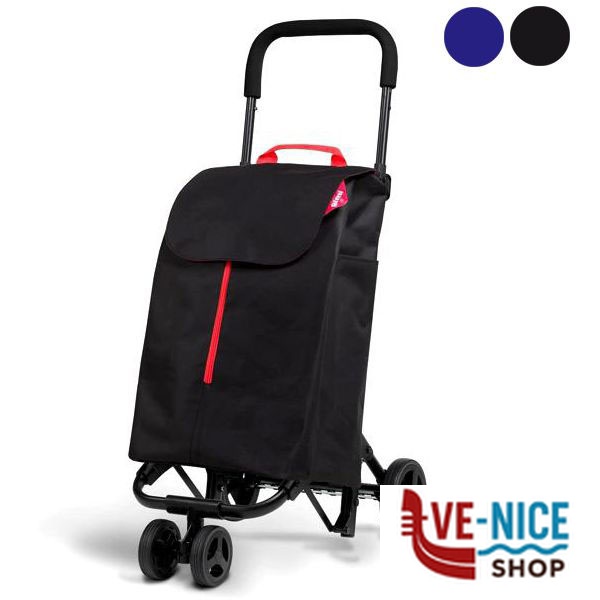 CARRELLO SPESA TWIN BLU l 50 52x39 h 95 GIMI 169326 CARRELLI SPESA C - immagine 2