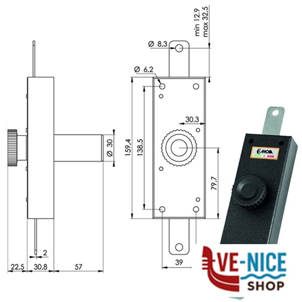 SERRATURA FERROGLIETTO VERTICALE J222 MOIA J222 MOIA SERR.LEGNO APPLICARE S - immagine 2