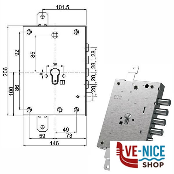 SERRATURA SIC.TRIPLICE 89257 MOTTURA 892571W87Q MOTTURA SERR.BLINDATE S - immagine 3