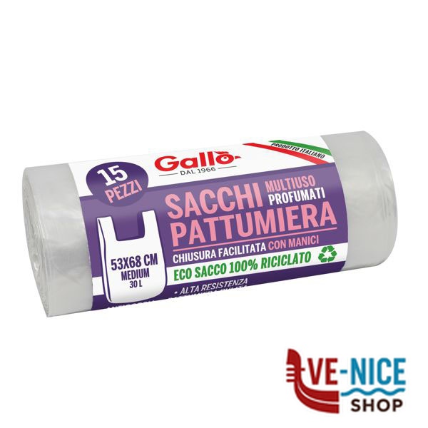 SACCO IMM.MANICI TRASPAR. 53x 68 g 11 Pz 15 GALLO 67 SACCHI IMMONDIZIA C - immagine 2