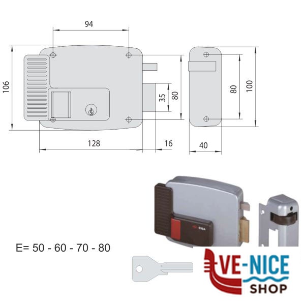 ELETTROSERRATURA APP.LEGNO DX 11611-60-1 CISA 11611.60.1.N7 CISA ELETTROSERRATURE APP. S - immagine 3