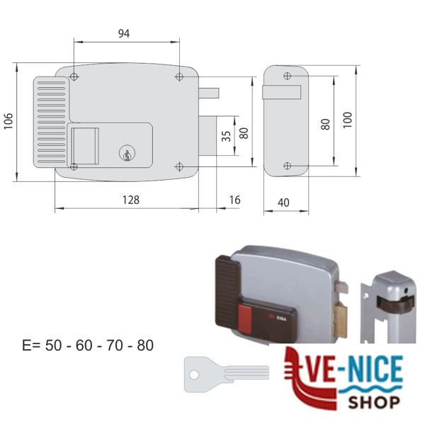 ELETTROSERRATURA APP.LEGNO DX 11611-60-1 CISA 11611.60.1.N7 CISA ELETTROSERRATURE APP. S - immagine 2