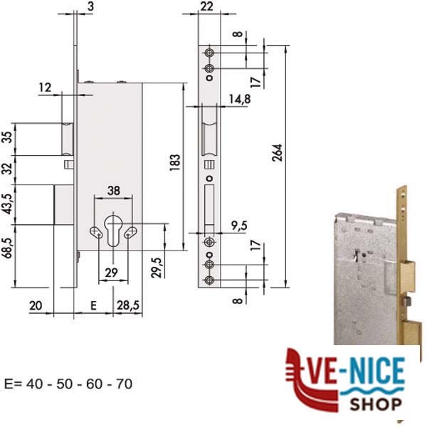 ELETTROSERRATURA INF.LEGNO 12011-60-0 CISA 12011.60.0 CISA ELETTROSERRATURE INF. S - immagine 2