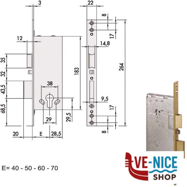 ELETTROSERRATURA INF.LEGNO 12011-40-0 CISA 12011.40.0 CISA ELETTROSERRATURE INF. S - immagine 3