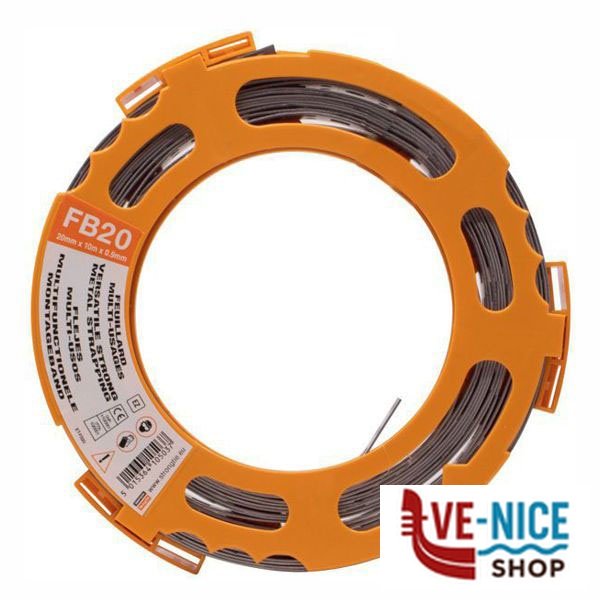 NASTRO METALLO FERMATUBI mm 20x0,9 m 10 GMP FSIDER FB20 FISSATUBI F - immagine 3
