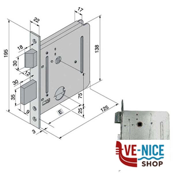 SERRATURA INF.FERRO 054.50.00.0 WELKA 05450000 WELKA SERR.ALL/FERRO INFIL. S - immagine 3