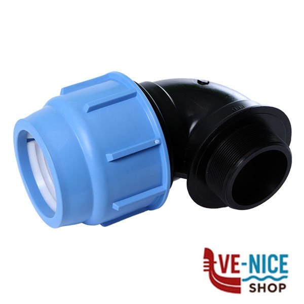 GOMITO PRESSIONE POLIPROPILENE M 1" mm 32 B13003200DA RACCORDI PRESSIONE F - immagine 5