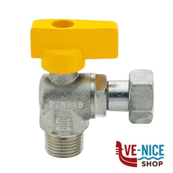 RUBINETTO SQUADRA METANO-GPL 1/2"M x 1/2"F ENOLGAS G0326N35 RACCORDI GAS F - immagine 9