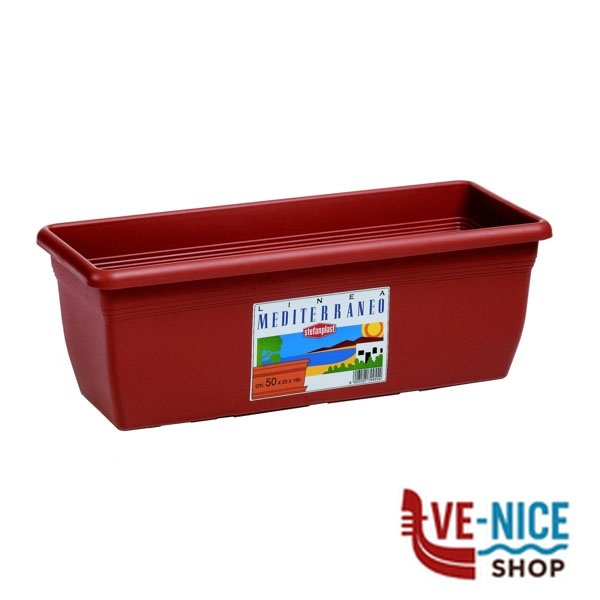 VASO MED RETTANGOLARE COCCIO 60x20 h 16 STEFANPL 79965 VASI PLASTICA F - immagine 2