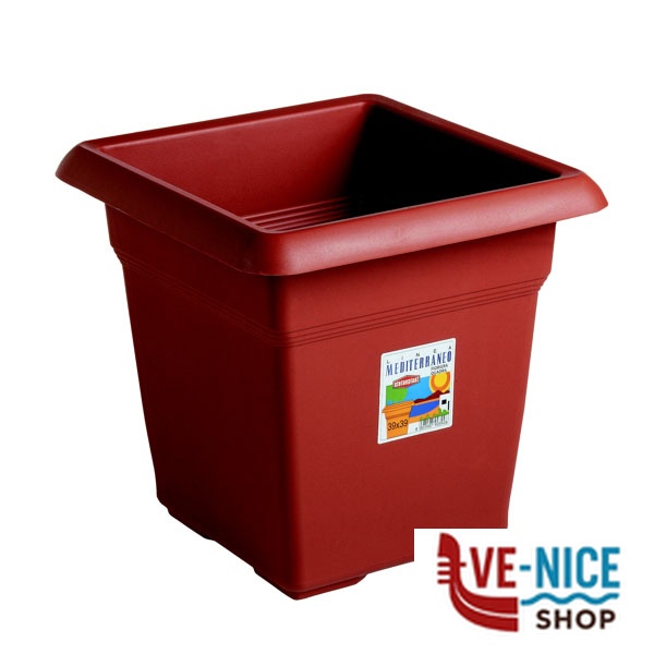 VASO MED QUADRO COCCIO 45x45 h 40 STEFANPL 90450 VASI PLASTICA F - immagine 3